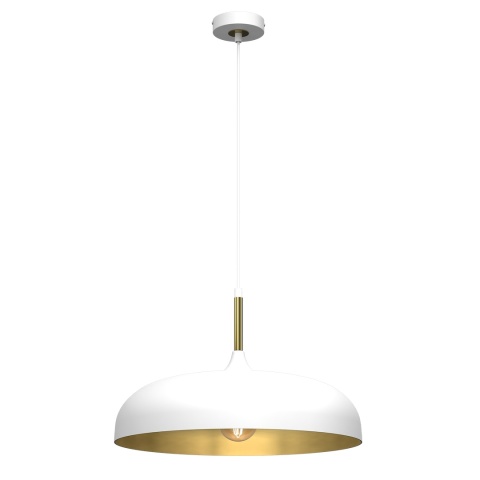 Lampa wisząca Lincoln - zwis 1xE27 biało-złota 45 cm Milagro