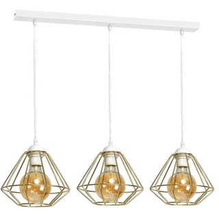 Lampa wisząca Lupo - zwis 3xE27 biało-złota 60 cm Milagro