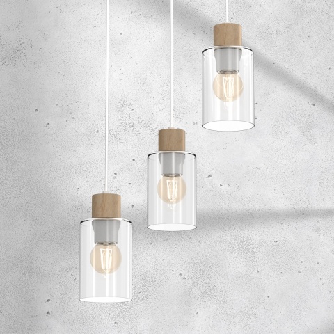Lampa wisząca MADERA - zwis 3xE27 biała 30 cm Milagro