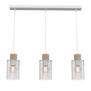 Lampa wisząca MADERA - zwis 3xE27 biała 60 cm Milagro