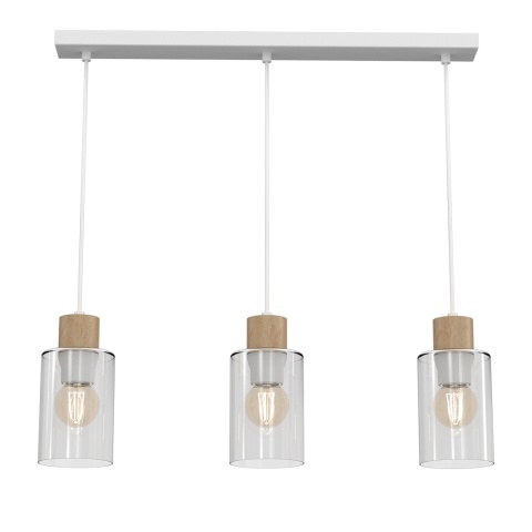 Lampa wisząca MADERA - zwis 3xE27 biała 60 cm Milagro