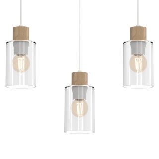 Lampa wisząca MADERA - zwis 3xE27 biała 60 cm Milagro
