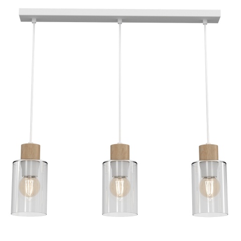 Lampa wisząca MADERA - zwis 3xE27 biała 60 cm Milagro