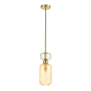 Lampa wisząca MOLLY AMBER - zwis 1xE14 bursztynowa 12 cm Milagro