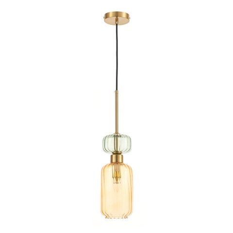 Lampa wisząca MOLLY AMBER - zwis 1xE14 bursztynowa 12 cm Milagro
