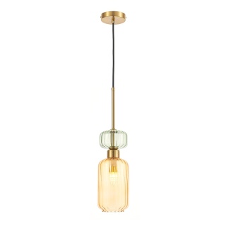 Lampa wisząca MOLLY AMBER - zwis 1xE14 bursztynowa 12 cm Milagro
