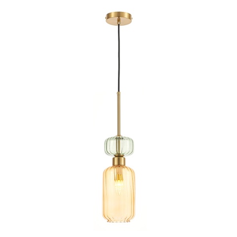 Lampa wisząca MOLLY AMBER - zwis 1xE14 bursztynowa 12 cm Milagro