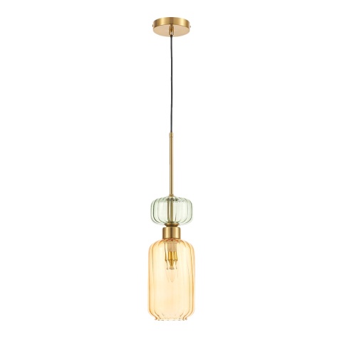 Lampa wisząca MOLLY AMBER - zwis 1xE14 bursztynowa 12 cm Milagro