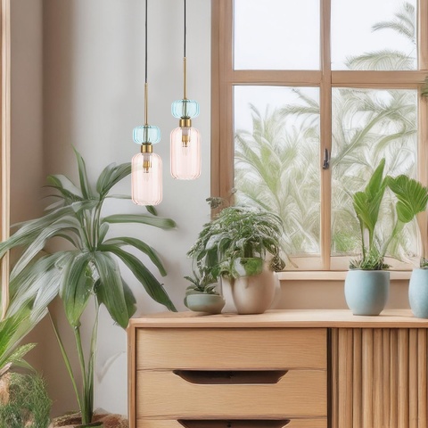 Lampa wisząca MOLLY - zwis 1xE14 różowa 12 cm Milagro