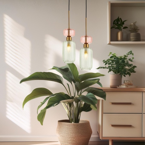Lampa wisząca MOLLY - zwis 1xE14 zielona 12 cm Milagro
