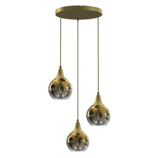 Lampa wisząca MONTE - zwis 3xE27 złota 30 cm Milagro