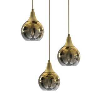 Lampa wisząca MONTE - zwis 3xE27 złota 30 cm Milagro