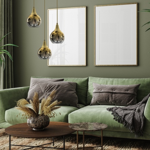 Lampa wisząca MONTE - zwis 3xE27 złota 30 cm Milagro