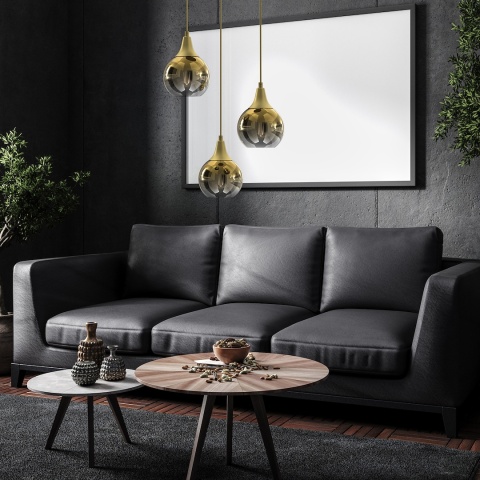 Lampa wisząca MONTE - zwis 3xE27 złota 30 cm Milagro