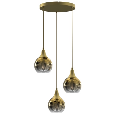Lampa wisząca MONTE - zwis 3xE27 złota 30 cm Milagro