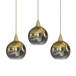 Lampa wisząca MONTE - zwis 3xE27 złota 60 cm Milagro