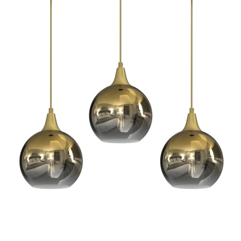 Lampa wisząca MONTE - zwis 3xE27 złota 60 cm Milagro