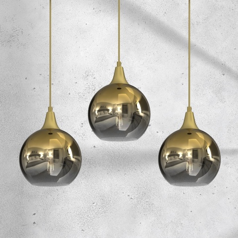 Lampa wisząca MONTE - zwis 3xE27 złota 60 cm Milagro