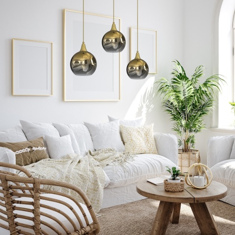 Lampa wisząca MONTE - zwis 3xE27 złota 60 cm Milagro