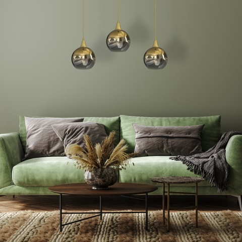Lampa wisząca MONTE - zwis 3xE27 złota 60 cm Milagro