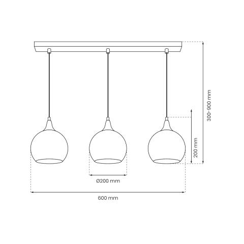 Lampa wisząca MONTE - zwis 3xE27 złota 60 cm Milagro
