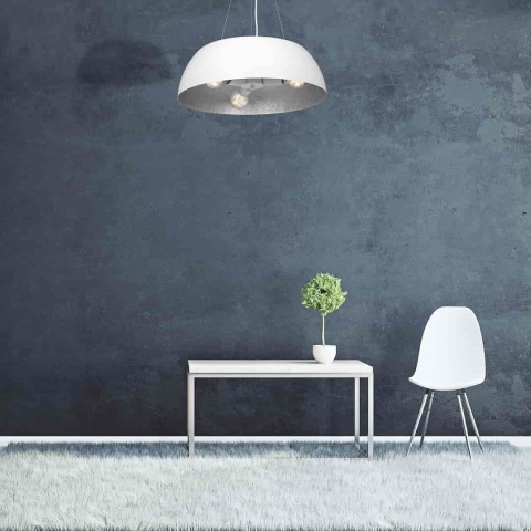 Lampa wisząca MORGAN - zwis 3xE27 biała 50 cm Milagro