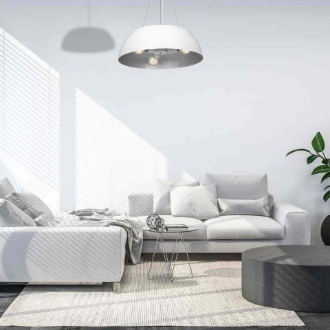 Lampa wisząca MORGAN - zwis 3xE27 biała 50 cm Milagro