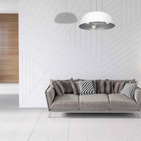 Lampa wisząca MORGAN - zwis 3xE27 biała 50 cm Milagro