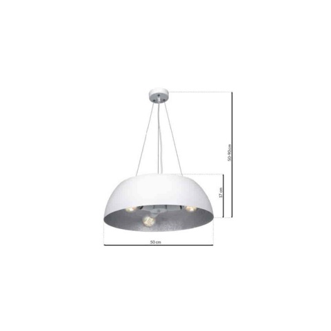 Lampa wisząca MORGAN - zwis 3xE27 biała 50 cm Milagro