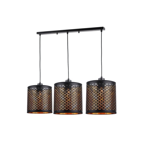 Lampa wisząca MORGAN - zwis 3xE27 czarno-złota 64 cm Milagro