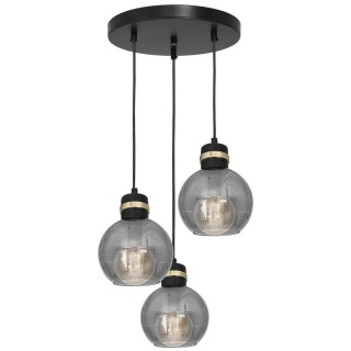 Lampa wisząca OMEGA - zwis 3xE27 czarno-złota 30 cm Milagro