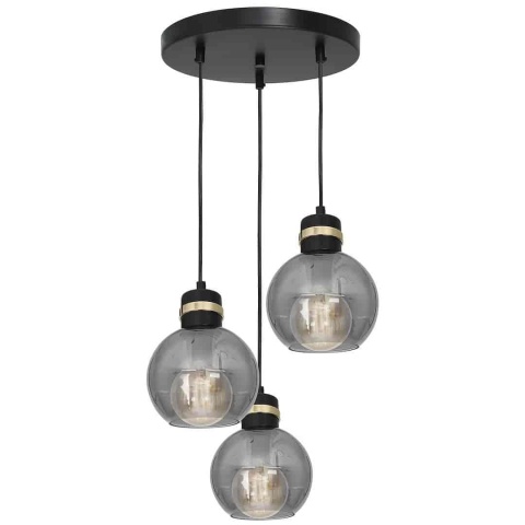 Lampa wisząca OMEGA - zwis 3xE27 czarno-złota 30 cm Milagro