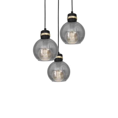 Lampa wisząca OMEGA - zwis 3xE27 czarno-złota 30 cm Milagro