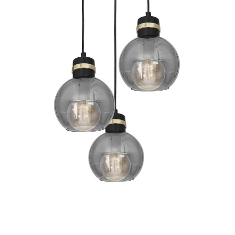 Lampa wisząca OMEGA - zwis 3xE27 czarno-złota 30 cm Milagro