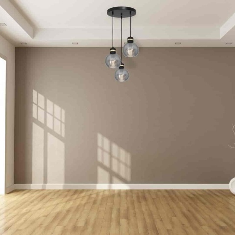 Lampa wisząca OMEGA - zwis 3xE27 czarno-złota 30 cm Milagro