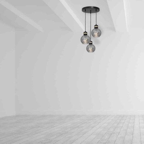 Lampa wisząca OMEGA - zwis 3xE27 czarno-złota 30 cm Milagro