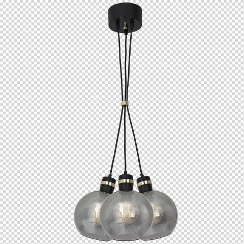 Lampa wisząca OMEGA - zwis 3xE27 czarno-złota 30 cm Milagro