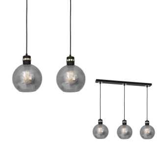 Lampa wisząca OMEGA - zwis 3xE27 czarno-złota 60 cm Milagro