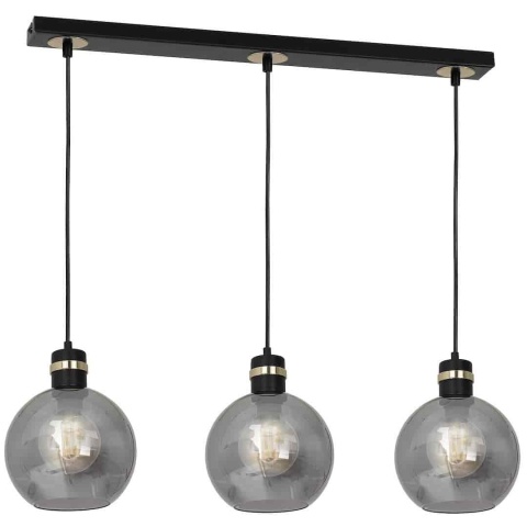 Lampa wisząca OMEGA - zwis 3xE27 czarno-złota 60 cm Milagro