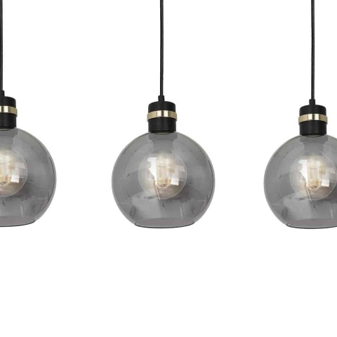 Lampa wisząca OMEGA - zwis 3xE27 czarno-złota 60 cm Milagro