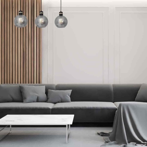 Lampa wisząca OMEGA - zwis 3xE27 czarno-złota 60 cm Milagro