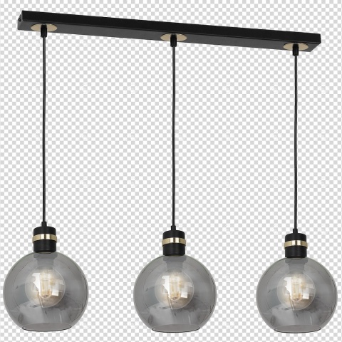 Lampa wisząca OMEGA - zwis 3xE27 czarno-złota 60 cm Milagro