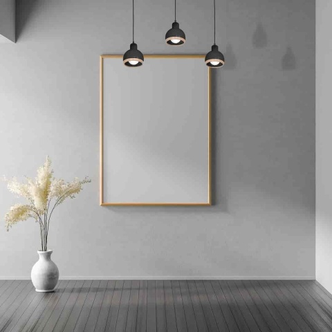 Lampa wisząca OVAL - zwis 3xE27 czarna 70 cm Milagro