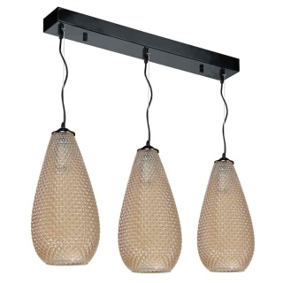 Lampa wisząca PETRA - zwis 3xE27 bursztynowa 65 cm Milagro