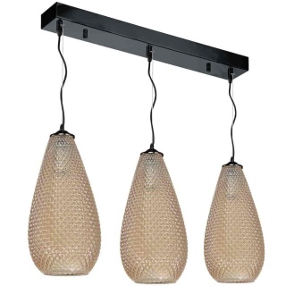 Lampa wisząca PETRA - zwis 3xE27 bursztynowa 65 cm Milagro