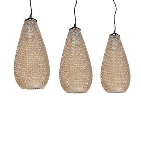 Lampa wisząca PETRA - zwis 3xE27 bursztynowa 65 cm Milagro