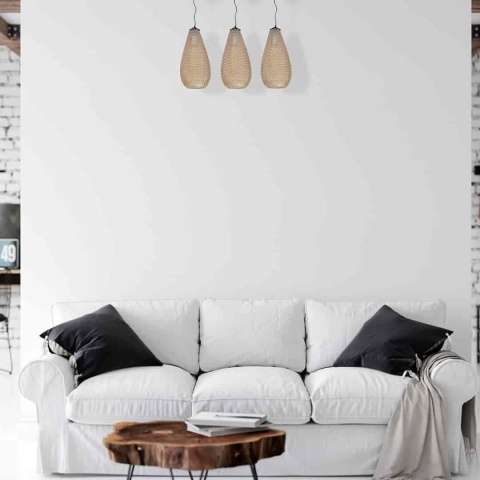 Lampa wisząca PETRA - zwis 3xE27 bursztynowa 65 cm Milagro