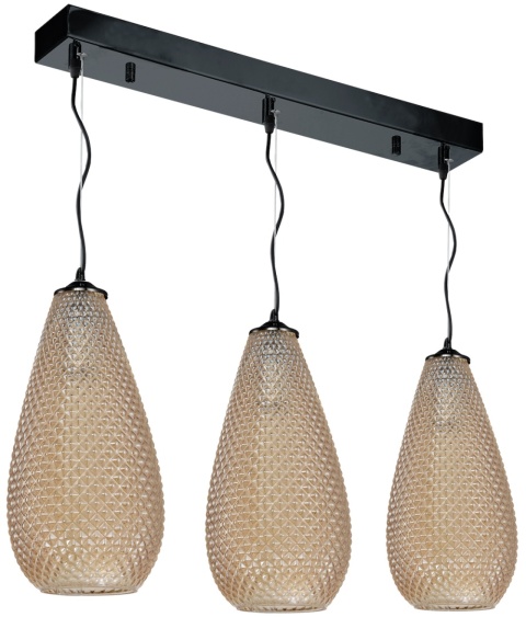 Lampa wisząca PETRA - zwis 3xE27 bursztynowa 65 cm Milagro