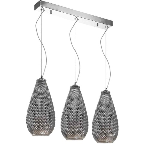 Lampa wisząca PETRA - zwis 3xE27 chromowana 65 cm Milagro