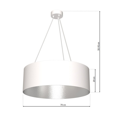Lampa wisząca ROBIN - zwis 3xE27 biała 70 cm Milagro
